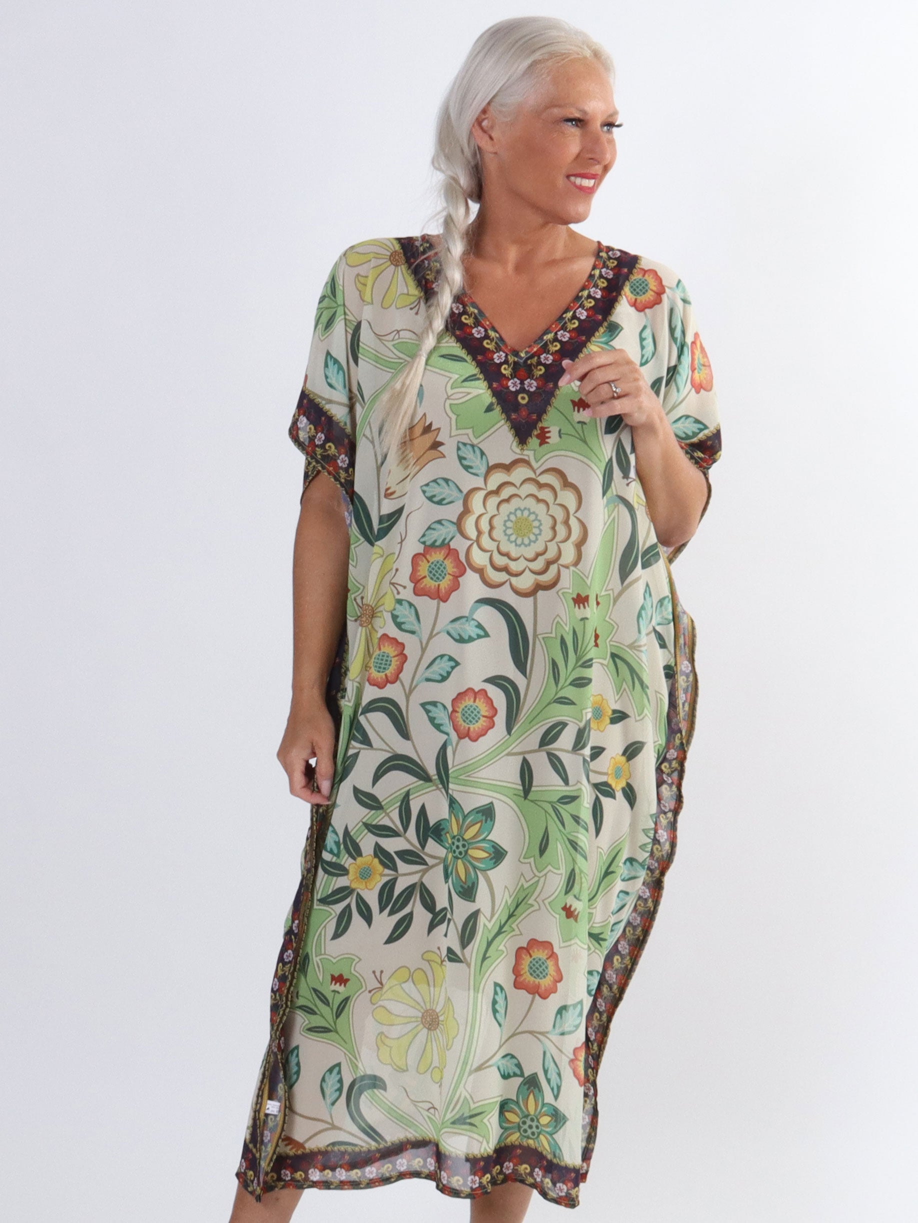 Marta - Lang plus size tunika med mønster